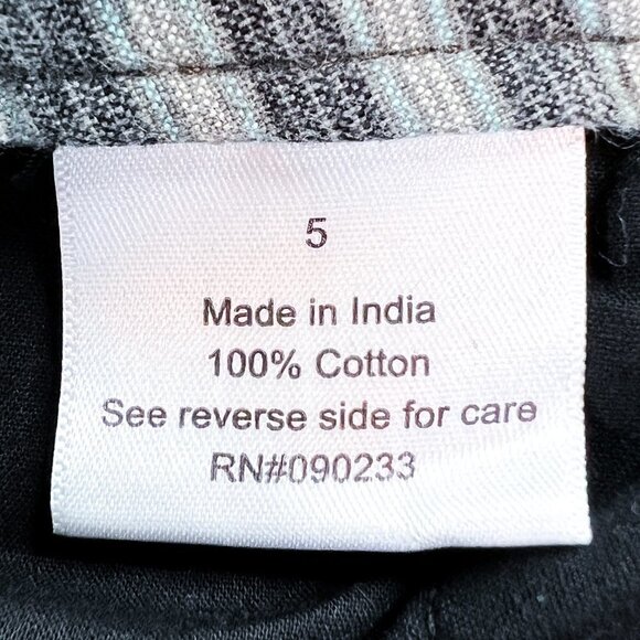 Women's Lilu Brand Bermuda Shorts | Gray Striped | Size 5 | 100% Cotton - Picture 12 of 13